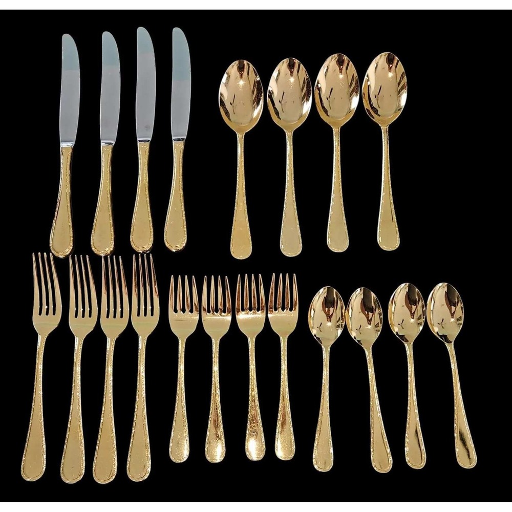 Supreme Cutlery by Towle Gold Electroplate 4 Place Setting 20 Piece Japan MCMMCM